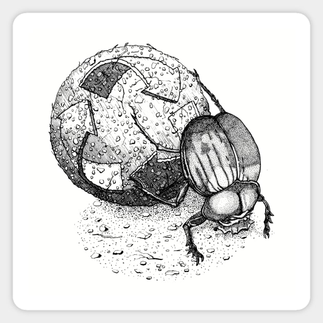 "Dung Beetle" Sticker by Collywobbles Originals